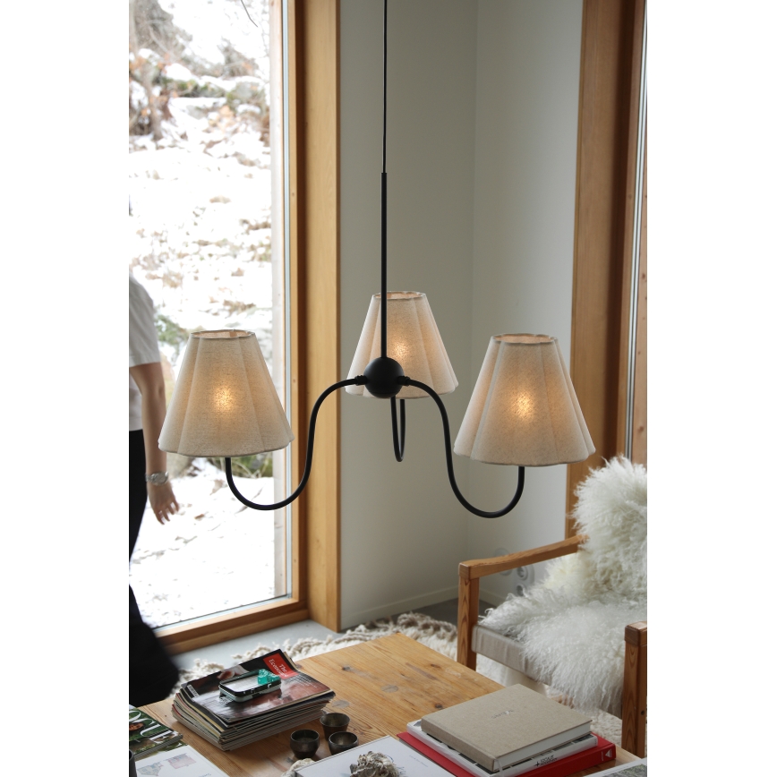 Markslöjd 109172 - VEYA pendel på kabel 3xE14/40W/230V linne/svart