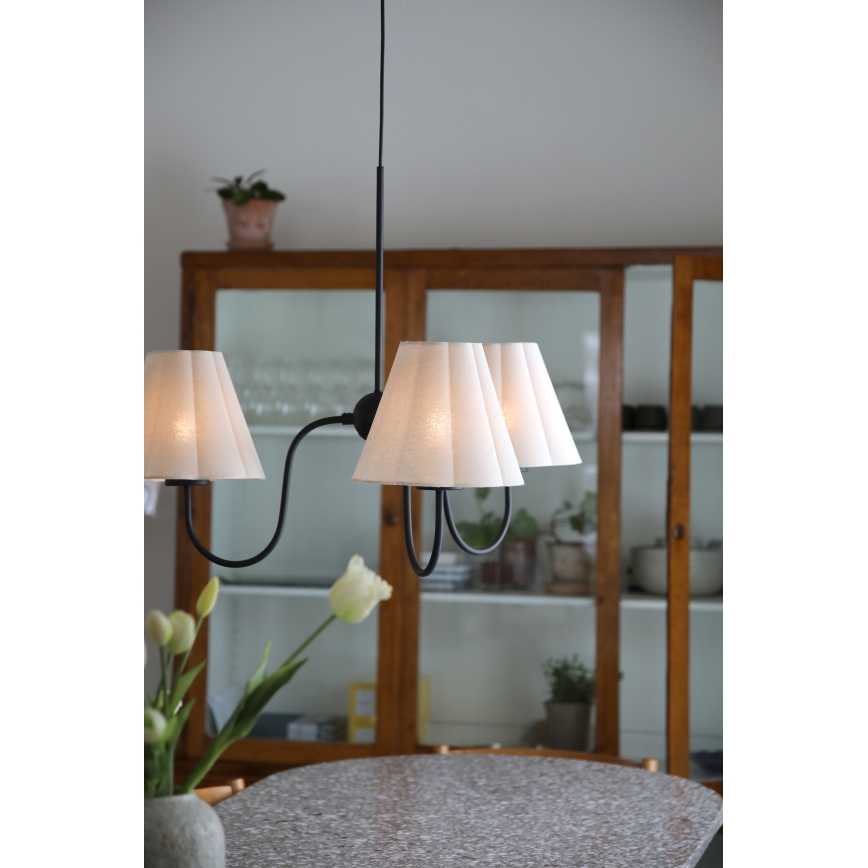 Markslöjd 109172 - VEYA pendel på kabel 3xE14/40W/230V linne/svart