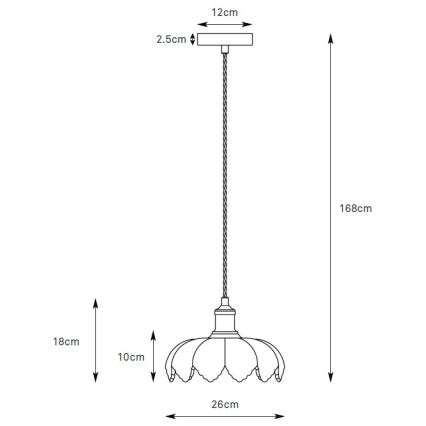 Markslöjd 109177 - Takpendel KURAGE på kabel 1xE27/40W/230V mässing/rökgrön