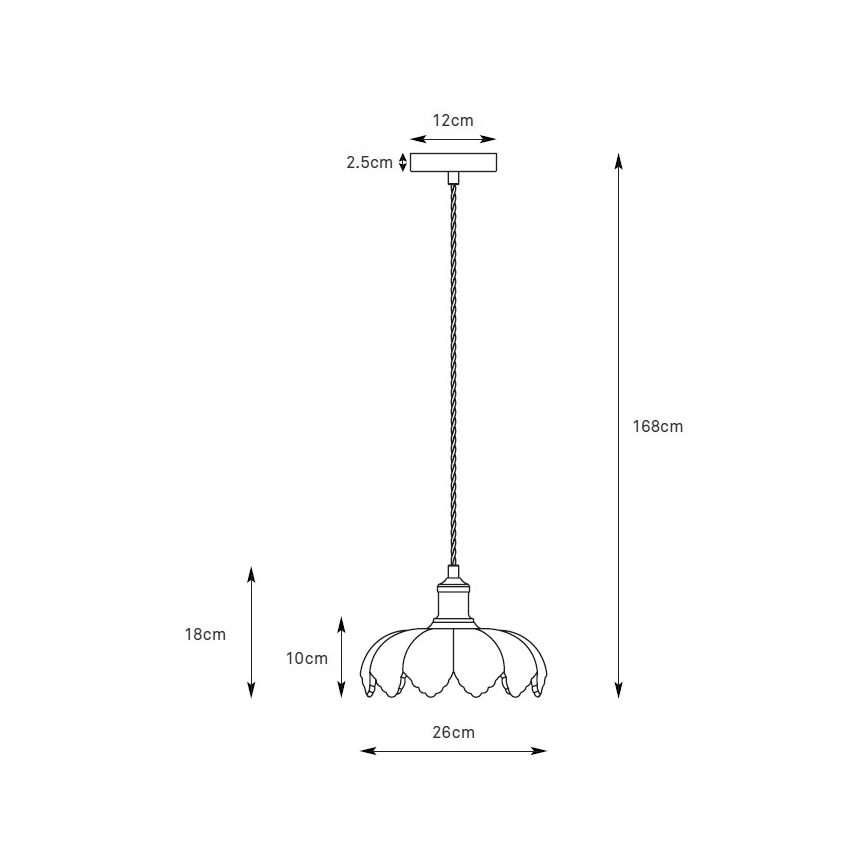 Markslöjd 109177 - Takpendel KURAGE på kabel 1xE27/40W/230V mässing/rökgrön