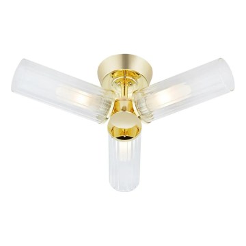 Markslöjd 109238 - Badrumstaklampa RIMINI 3xG9/20W/230V IP44 mässing