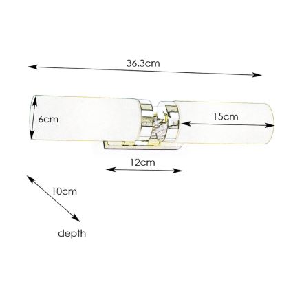 Markslöjd 234844, 450712 - Badrumsbelysning vägg STELLA 2xE14/40W/230V IP44