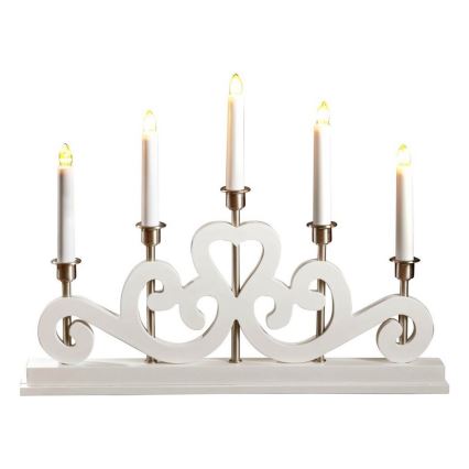 Markslöjd 700640 - Adventsljusstake SVANEHOLM 5xE10/3W/230V vit