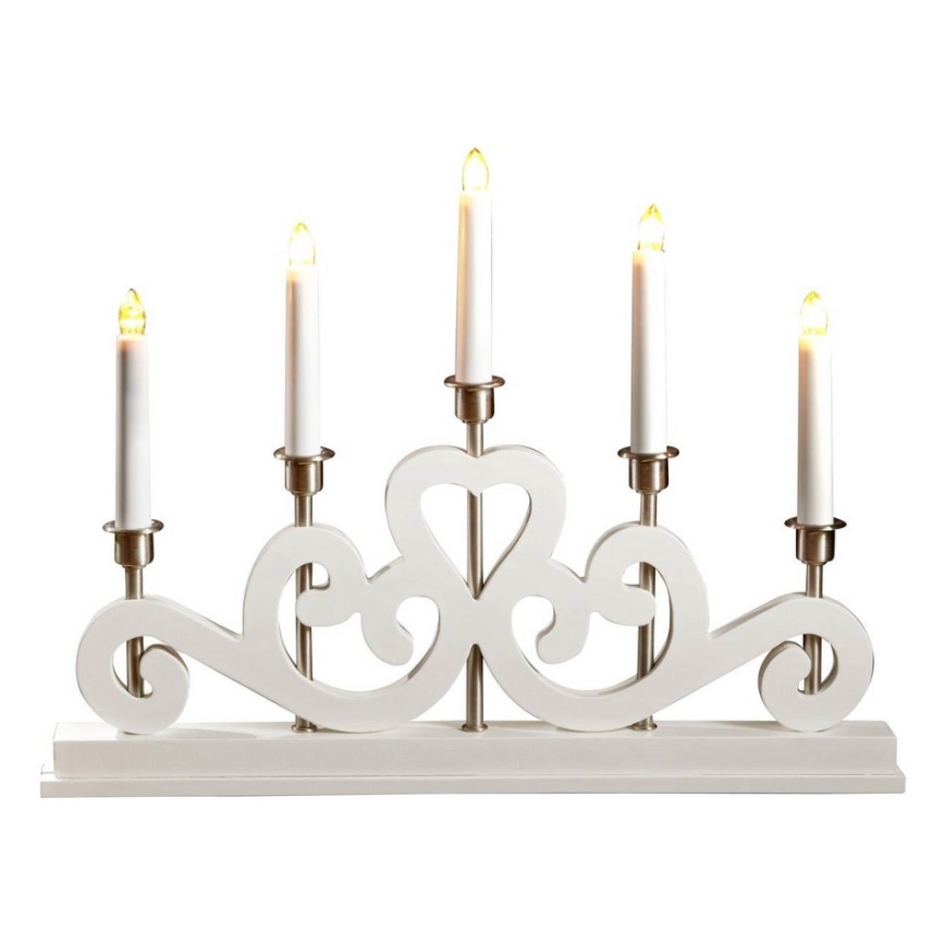 Markslöjd 700640 - Adventsljusstake SVANEHOLM 5xE10/3W/230V vit