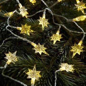 Markslöjd 702935 - LED-julslinga STJÄRNA 20xLED/3xAA 1,9m varmvit