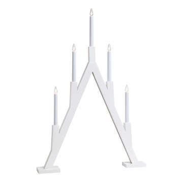 Markslöjd 703835 - Jul-ljusstake BJURFORS 5xE10/3W/230V furu/vit
