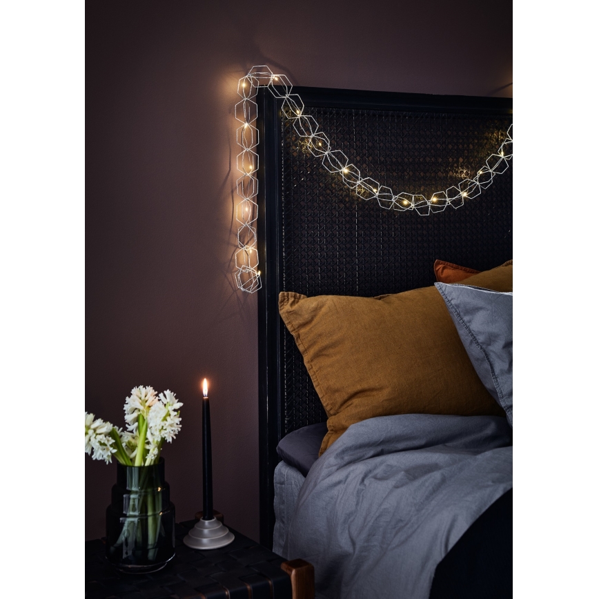 Markslöjd 705753 - LED Dekorationskedja SERVE LED/3xAA 1,9m silver