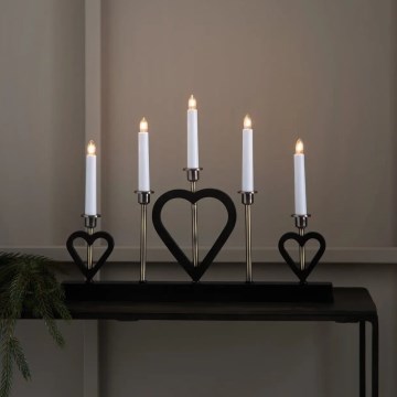 Markslöjd 705938 - Julljusstake MELISSA 5xE10/3W/230V svart/mässing