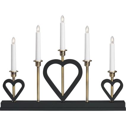 Markslöjd 705938 - Julljusstake MELISSA 5xE10/3W/230V svart/mässing