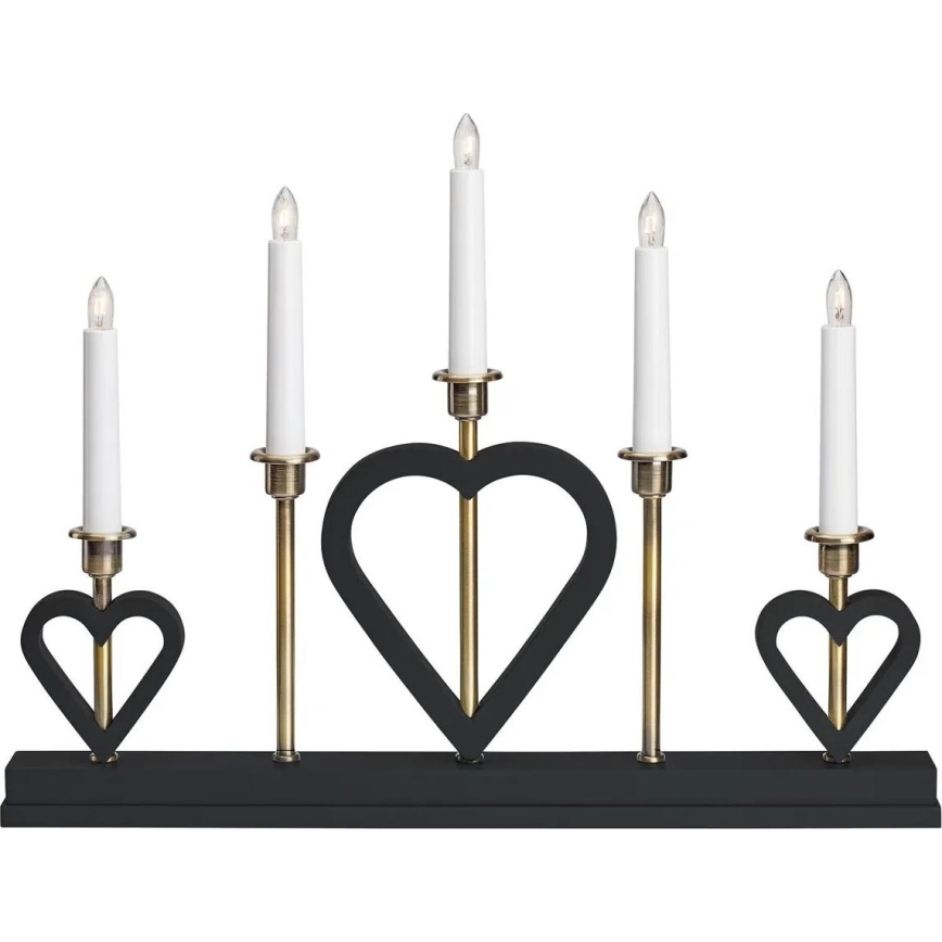 Markslöjd 705938 - Julljusstake MELISSA 5xE10/3W/230V svart/mässing