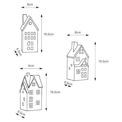 Markslöjd 706351 - Set om 3 dimbar uppladdningsbar juldekoration MOLTON LED/0,1W/3,7V 150 mAh + fjärrkontroll