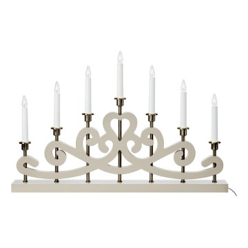 Markslöjd 706452 - Julljusstake NIGHTFALL 7xE10/3W/230V beige/mässing
