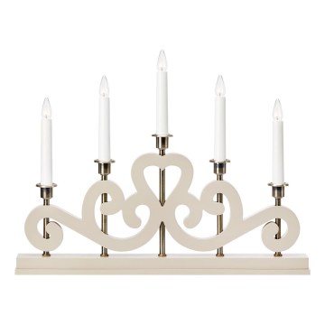 Markslöjd 706453 - Jul-ljusstake ENEBY 5xE10/3W/230V beige/mässing