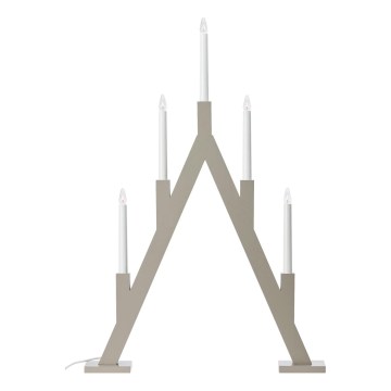 Markslöjd 706470 - Julig ljusstake BJURFORS 5xE10/3W/230V furu/beige