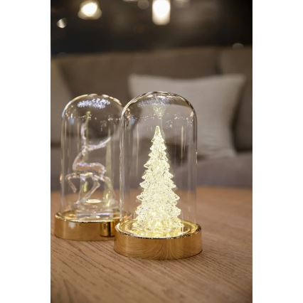 Markslöjd 706531 - LED-juldekoration ISLA LED/0,06W/3xAA mässing/gran