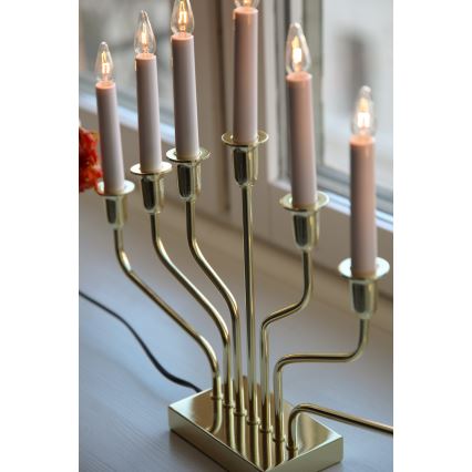 Markslöjd 706561 - Julljusstake BROSA 7xE10/3W/230V guld