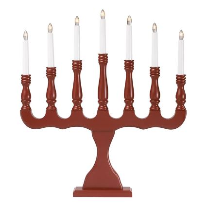 Markslöjd 8004,1 - Julstake SVANEHOLM 7xE10/3W/230V furu/röd