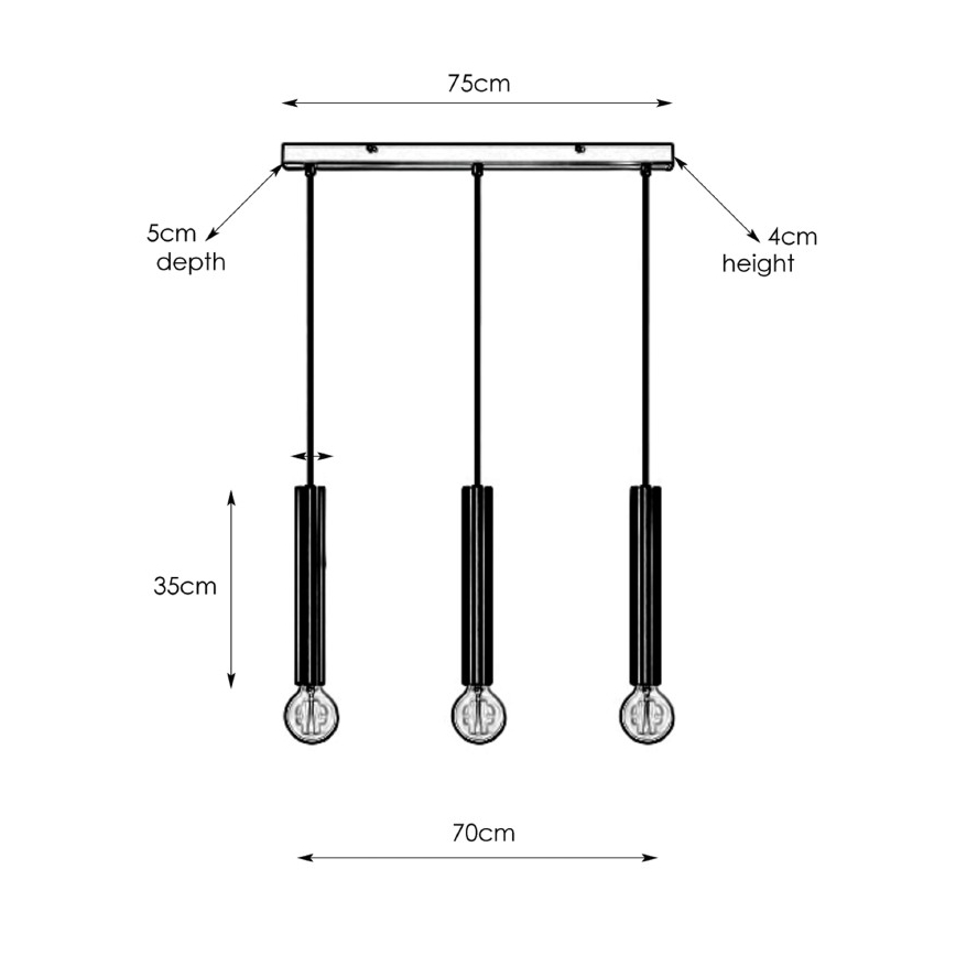 Marstlöjd 108261 - Ljusskrona med upphängningsrem  SENCILLO 3xE27/40W/230V gyllene 
