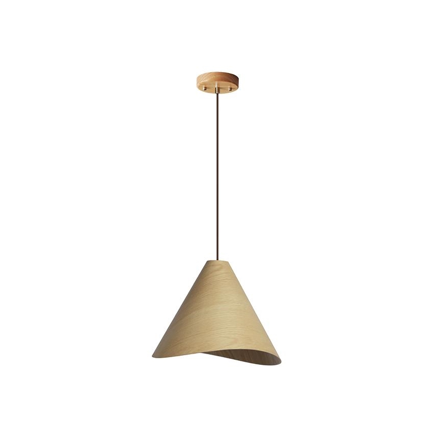 Massiv träpendel på sladd 1xE27/60W/230V Ø 33 cm ek/gummiträ