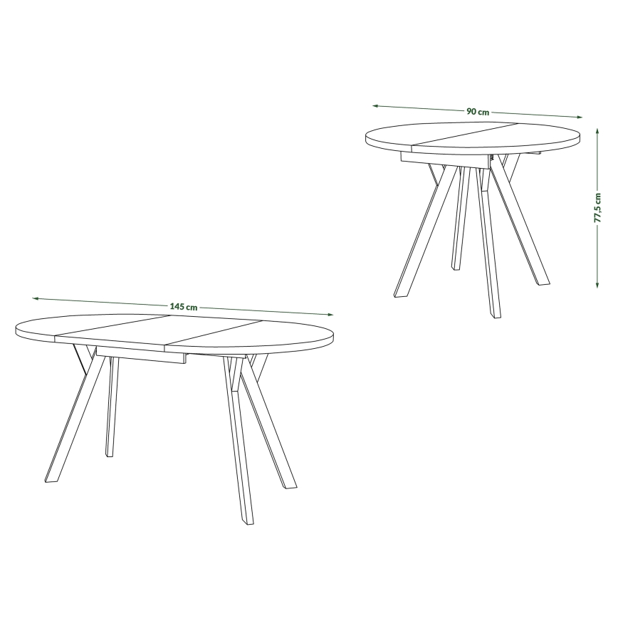 Matbord ARTUR ek/svart