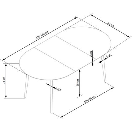 Matbord BALNOR ek/svart