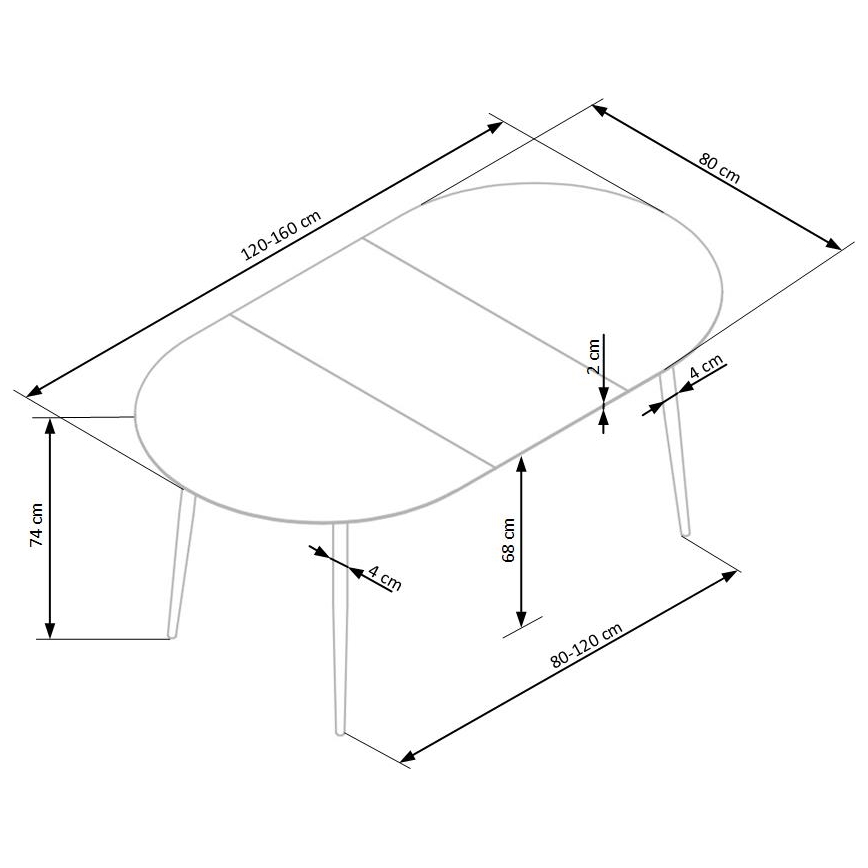 Matbord BALNOR ek/svart