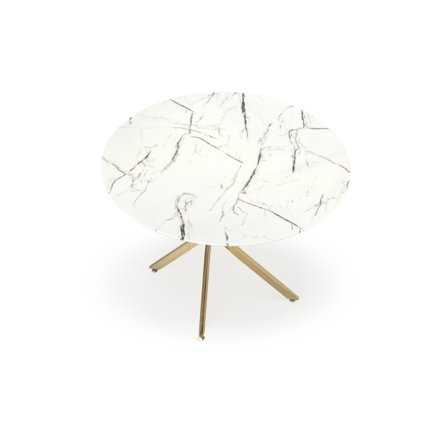 Matbord ESTEN 100 cm vit/guld