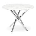 Matbord ESTEN 100 cm vit/silver