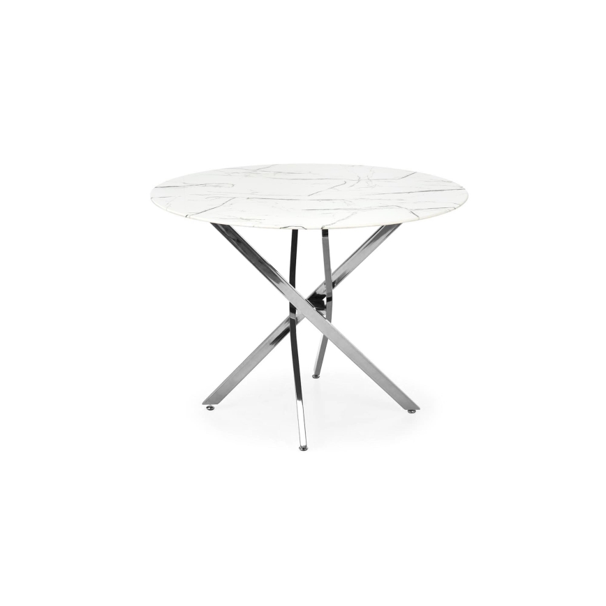 Matbord ESTEN 100 cm vit/silver