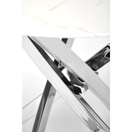Matbord ESTEN 100 cm vit/silver