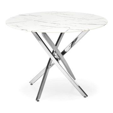 Matbord ESTEN vit/silver