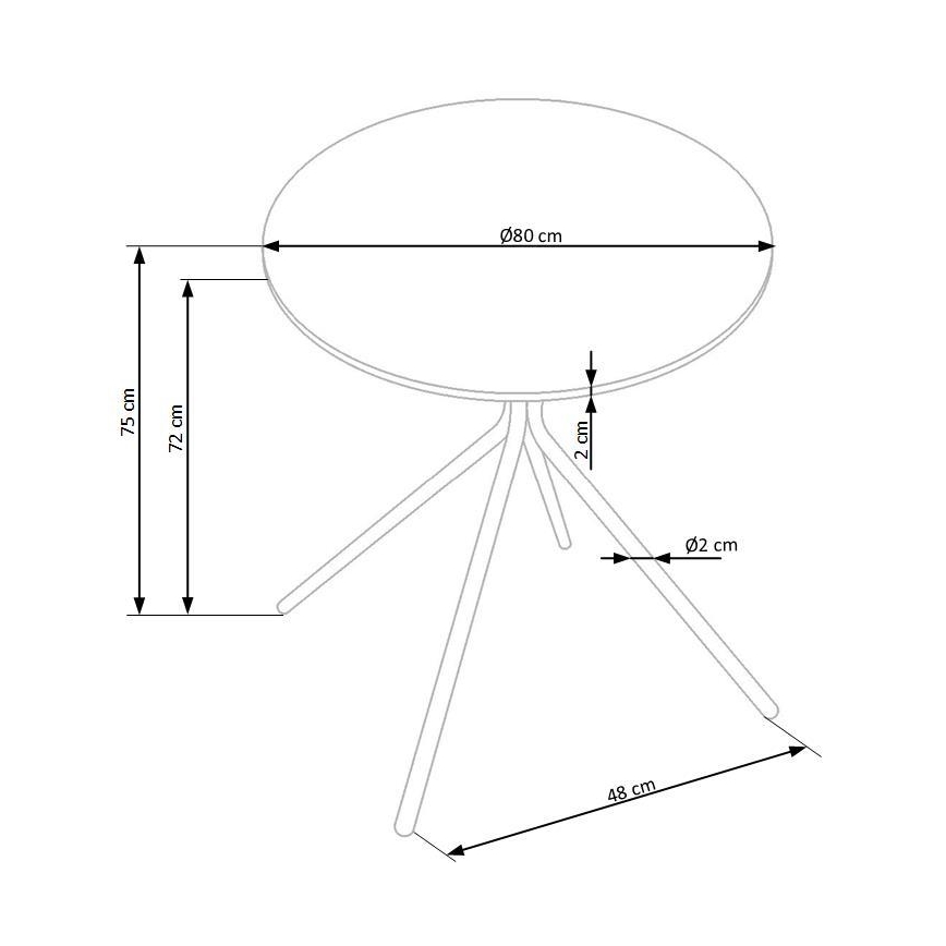Matbord HOMORA, svart