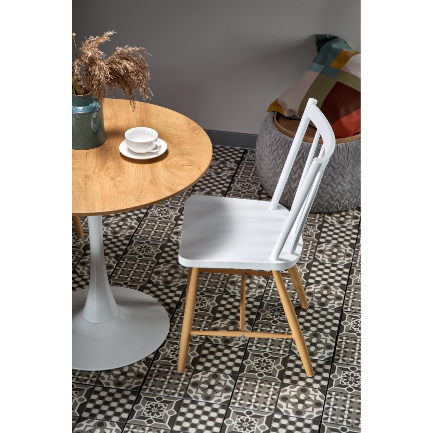 Matbord LUGI Ø 80 cm brun/vit