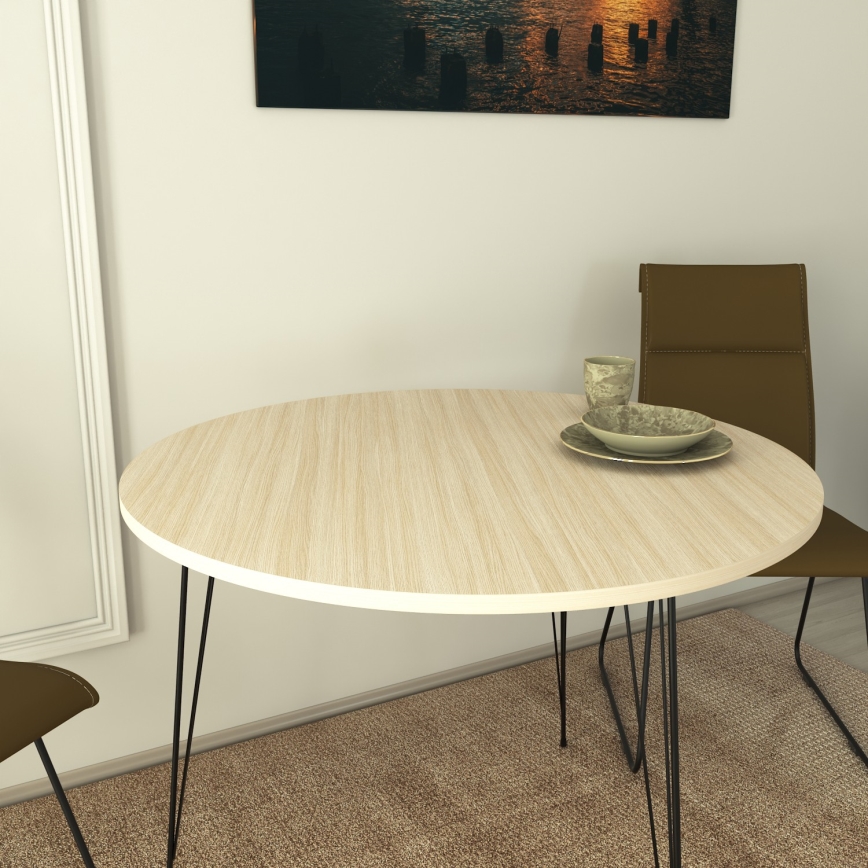 Matbord SANDALF 75x90 cm beige/svart