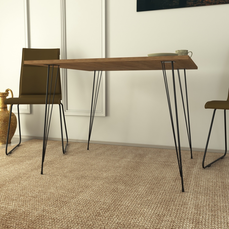 Matbord SANDALF 75x90 cm brun/svart