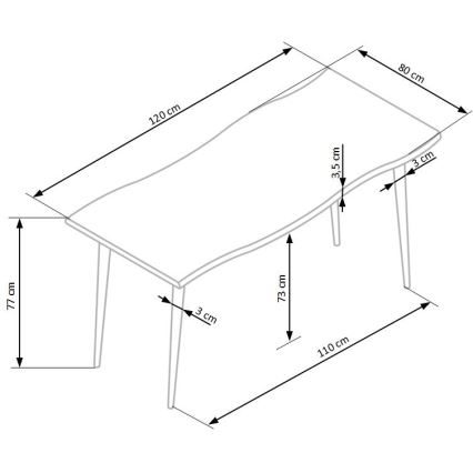 Matbord SOLACE ek/svart