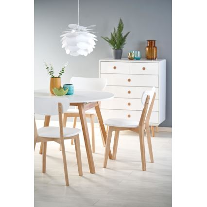 Matbord SOLINA vit/ek
