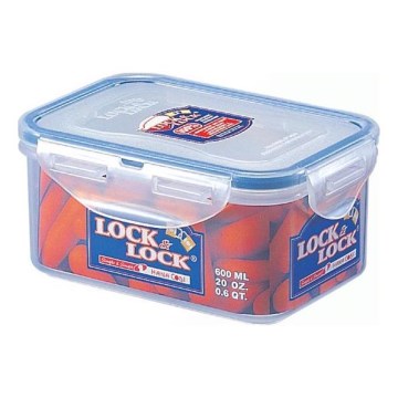 Matburk LOCK 0,6 l blå/genomskinlig