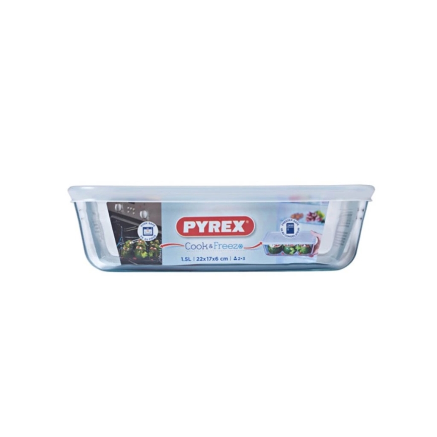 Matförvaringsburk i glas PYREX 1,5 l