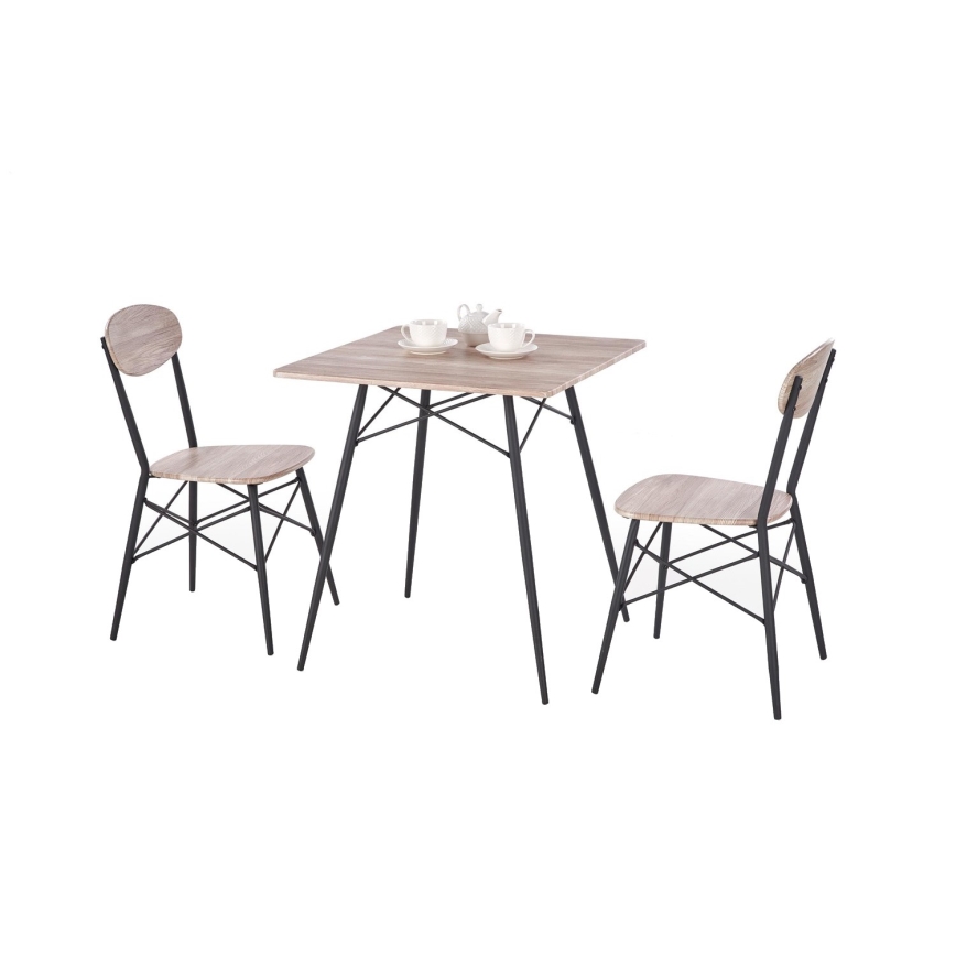 Matgrupp KABIR 70x70 cm ek/svart