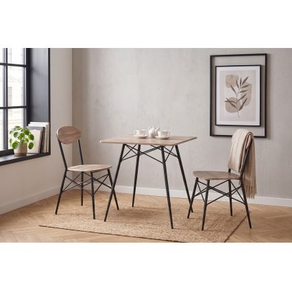 Matgrupp KABIR 70x70 cm ek/svart