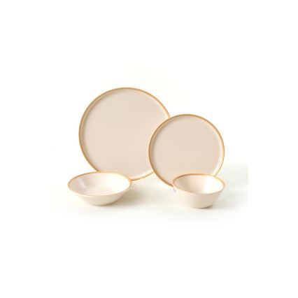 Matservis 24 delar beige/keramik