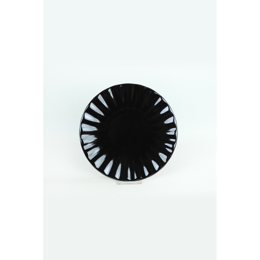 Matservis i 24 delar, svart stengods