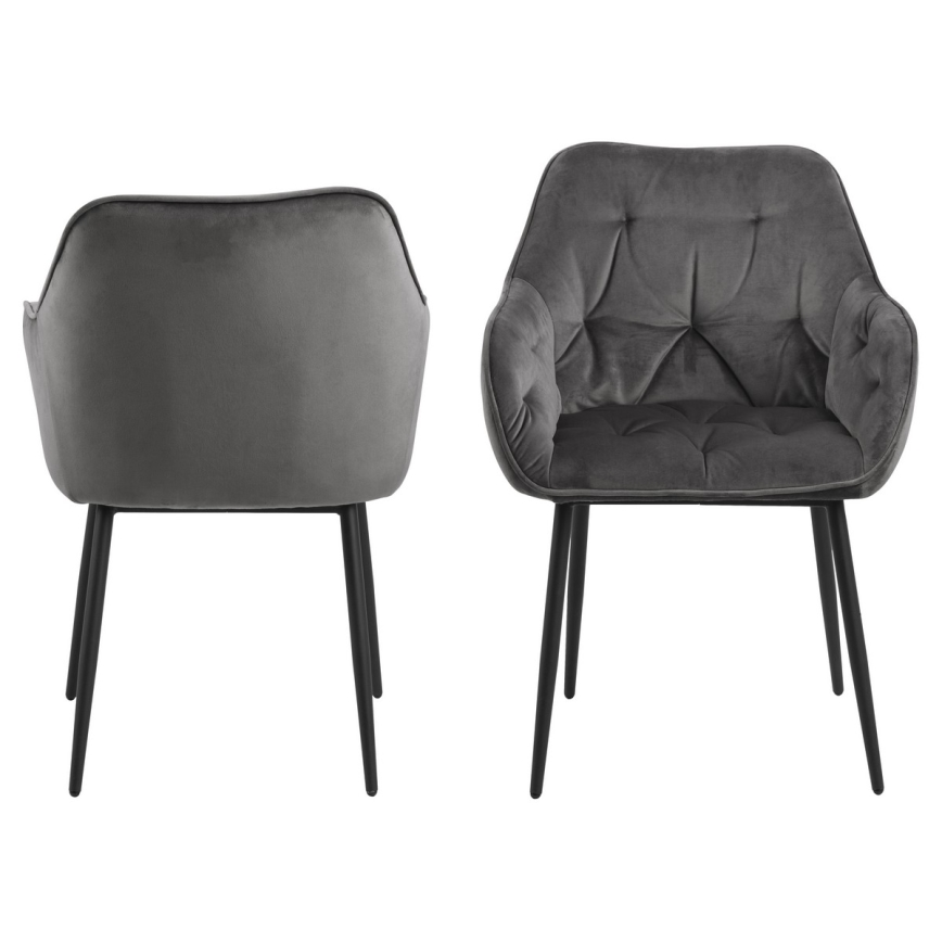 Matstol med armstöd AYLIN 1 st mörkgrå