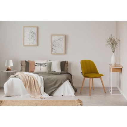 Matstol BAKERI 86x48 cm gul/ljus ek