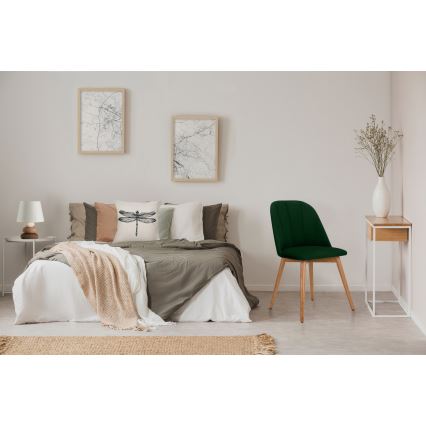 Matstol BAKERI 86x48 cm mörkgrön/ljust ek