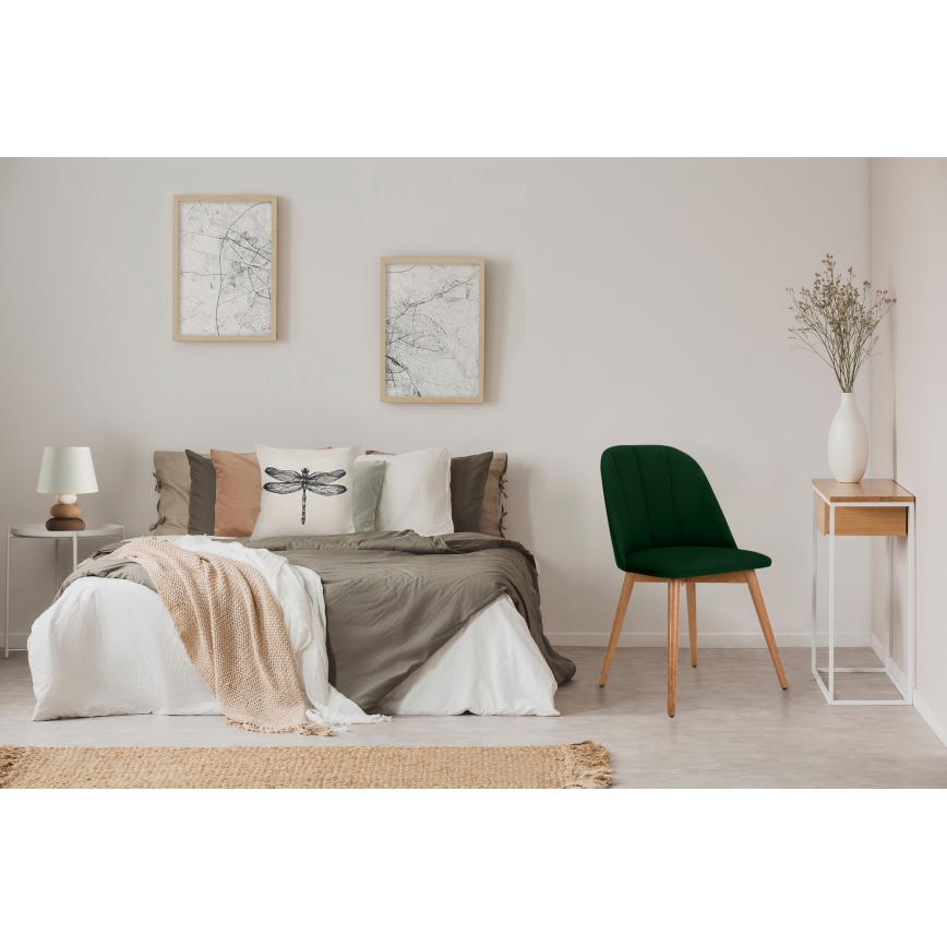 Matstol BAKERI 86x48 cm mörkgrön/ljust ek