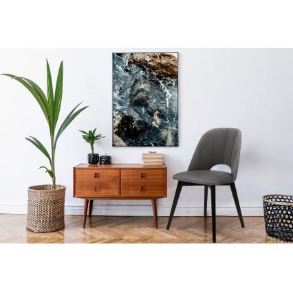 Matstol BOVIO 86x48 cm grå/bok