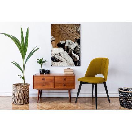 Matstol BOVIO 86x48 cm gul/bok