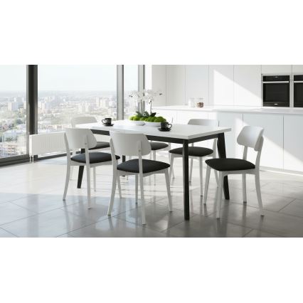 Matstol EZRA vit/svart